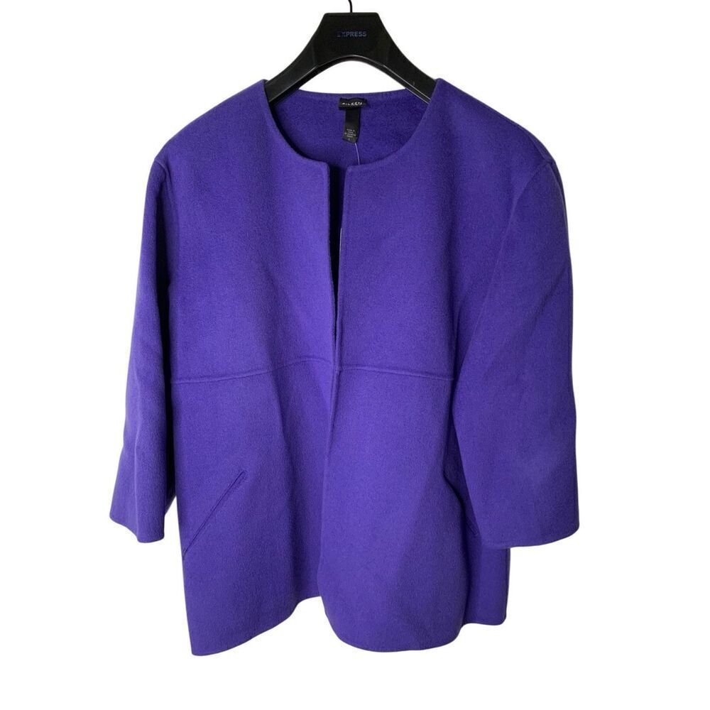 Eileen Fisher wool jacket purple women's size large NEW WITH TAGS